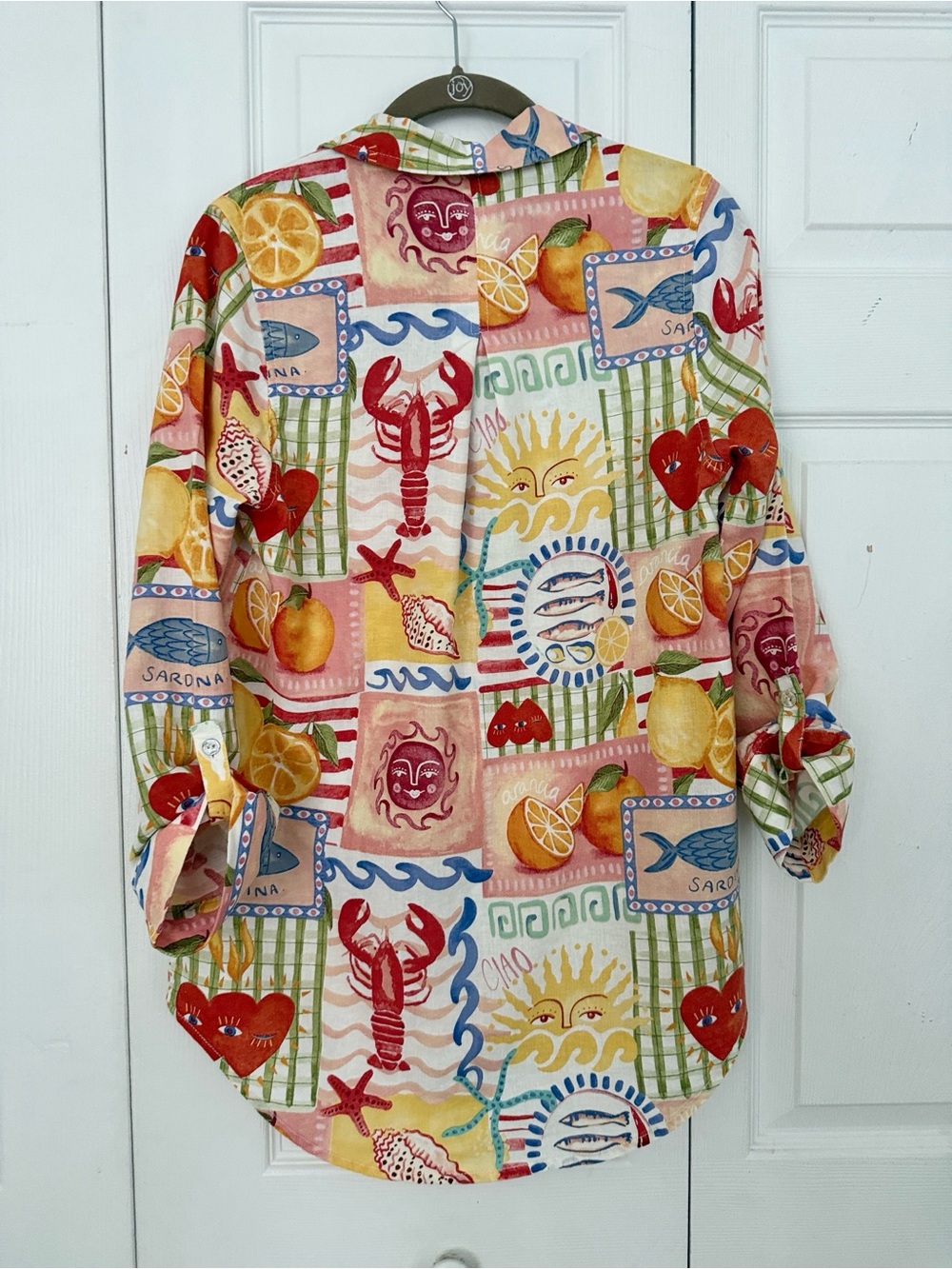 Calypso St. Barth Multicolor Tropical Print Button-Down Shirt Coastal Size M - Picture 4 of 12